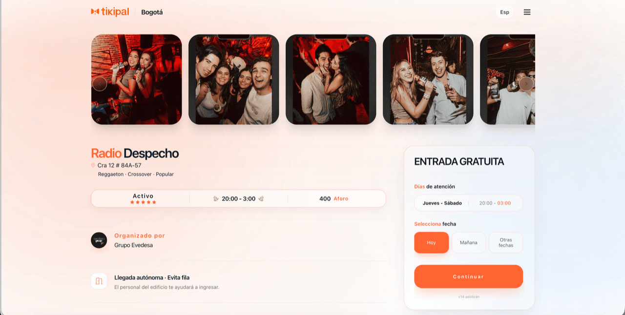 Tikipal — Reserva y acceso